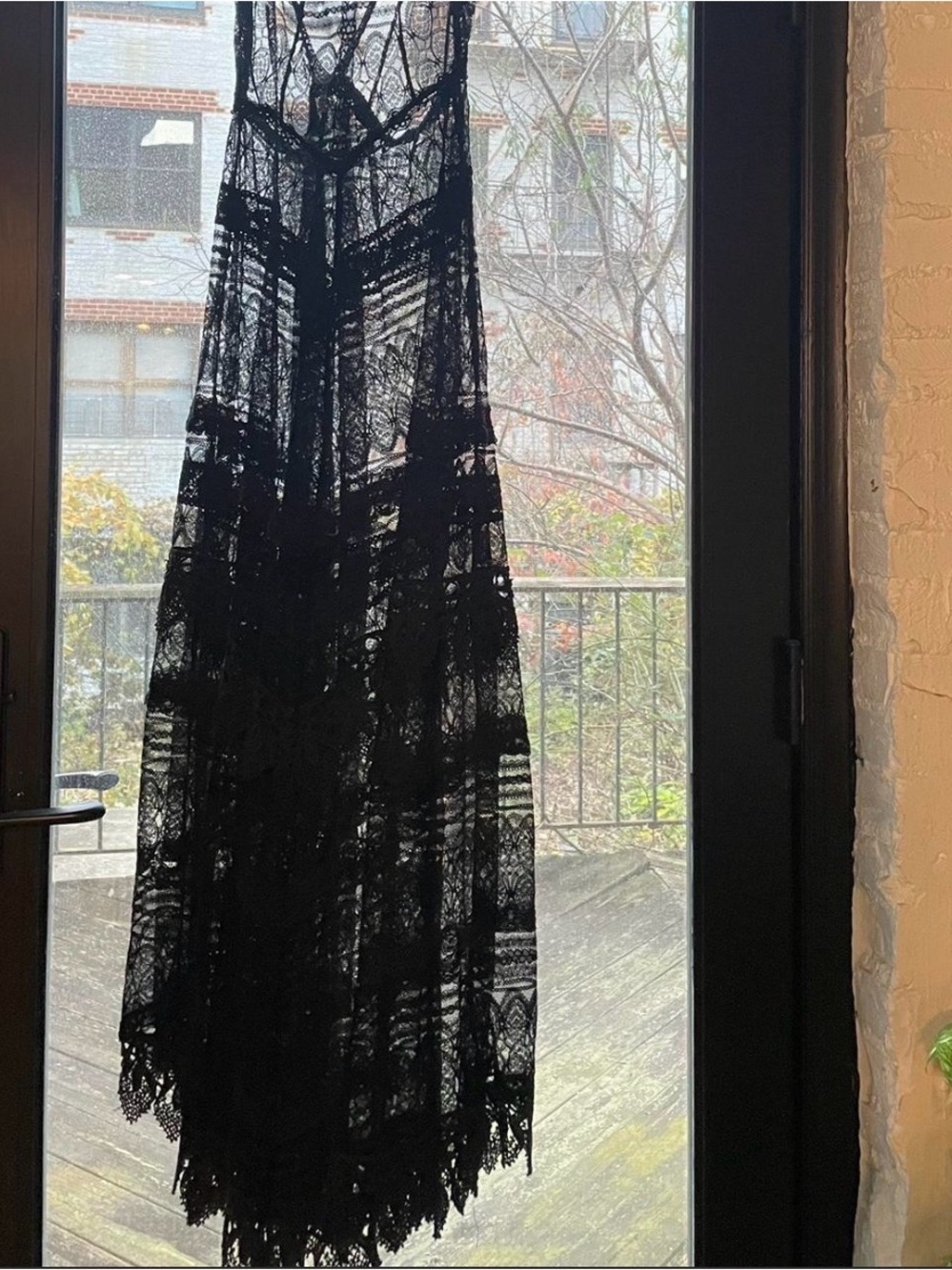 Free People Mitered Meadows Black Lace Maxi Dress - Picture 14 of 15